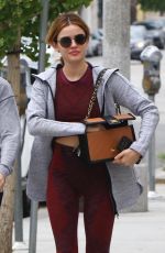 LUCY HALE in Tights Out and About in Los Angeles 10/13/2018
