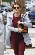 LUCY HALE in Tights Out and About in Los Angeles 10/13/2018