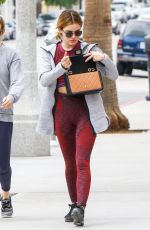 LUCY HALE in Tights Out and About in Los Angeles 10/13/2018
