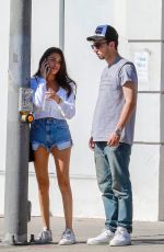 MADISON BEER in Denim Cut-off Out in West Hollywood 10/20/2018