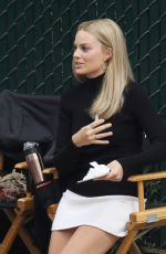 MARGOT ROBBIE on the Set of Once Upon A Time in Hollywood 10/14/2018