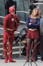 MELISSA BENOIST and Tyler Hoechlin on the Set of Supergirl in Vancouver 10/23/2018