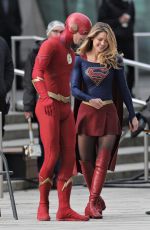 MELISSA BENOIST and Tyler Hoechlin on the Set of Supergirl in Vancouver 10/23/2018