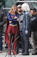 MELISSA BENOIST and Tyler Hoechlin on the Set of Supergirl in Vancouver 10/23/2018