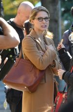 MELISSA BENOIST on the Set of Supergirl in Vancouver 10/09/2018