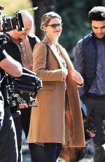 MELISSA BENOIST on the Set of Supergirl in Vancouver 10/09/2018