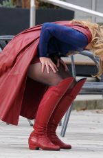 MELISSA BENOIST on the Set of Supergirl in Vancouver 10/23/2018