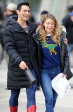 MELISSA BENOIST on the Set of Supergirl in Vancouver 10/23/2018