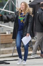 MELISSA BENOIST on the Set of Supergirl in Vancouver 10/23/2018