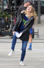 MELISSA BENOIST on the Set of Supergirl in Vancouver 10/23/2018