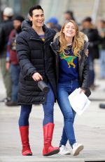 MELISSA BENOIST on the Set of Supergirl in Vancouver 10/23/2018