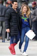 MELISSA BENOIST on the Set of Supergirl in Vancouver 10/23/2018