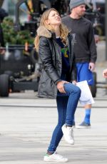 MELISSA BENOIST on the Set of Supergirl in Vancouver 10/23/2018