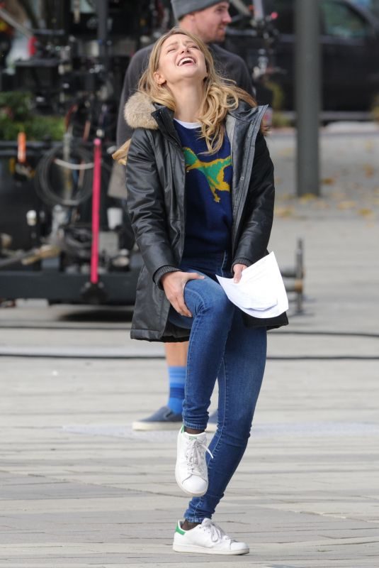 MELISSA BENOIST on the Set of Supergirl in Vancouver 10/23/2018