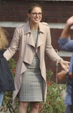 MELISSA BENOIST on the Set of Supergirl in Vancouver 10/26/2018