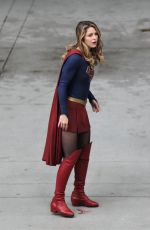 MELISSA BENOIST on the Set of Supergirl in Vancouver 10/30/2018