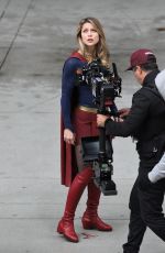 MELISSA BENOIST on the Set of Supergirl in Vancouver 10/30/2018