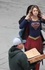 MELISSA BENOIST on the Set of Supergirl in Vancouver 10/30/2018