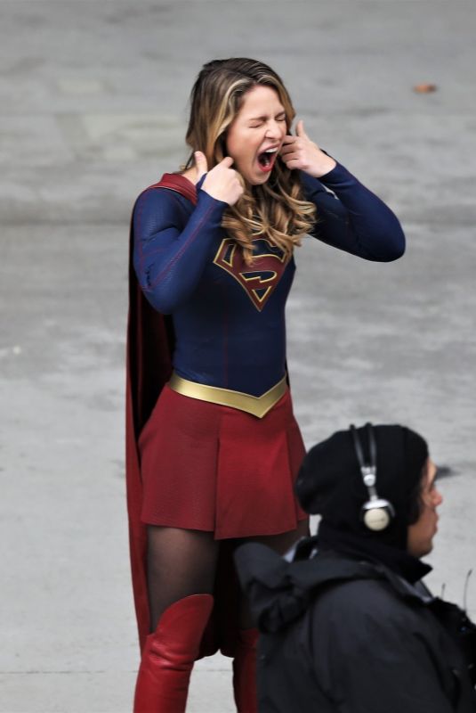 MELISSA BENOIST on the Set of Supergirl in Vancouver 10/30/2018