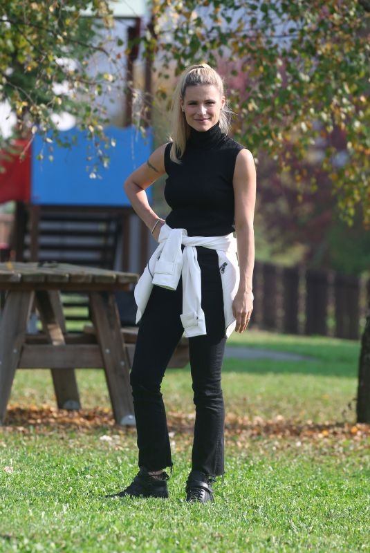 MICHELLE HUNZIKER at a Park in Clusone 10/14/2018