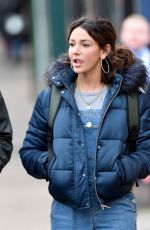 MICHELLE KEEGAN Riding a Bike on the Set of Brassic in Manchester 10/04/2018