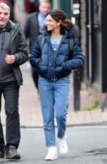 MICHELLE KEEGAN Riding a Bike on the Set of Brassic in Manchester 10/04/2018