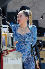 MILEY CYRUS in a Jumpsuit on the Set of Her Latest Project in Los Angeles 10/18/2018