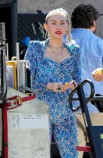 MILEY CYRUS in a Jumpsuit on the Set of Her Latest Project in Los Angeles 10/18/2018