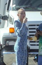 MILEY CYRUS in a Jumpsuit on the Set of Her Latest Project in Los Angeles 10/18/2018