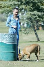 MILEY CYRUS in a Jumpsuit on the Set of Her Latest Project in Los Angeles 10/18/2018