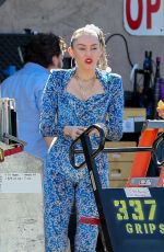 MILEY CYRUS in a Jumpsuit on the Set of Her Latest Project in Los Angeles 10/18/2018