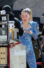 MILEY CYRUS in a Jumpsuit on the Set of Her Latest Project in Los Angeles 10/18/2018