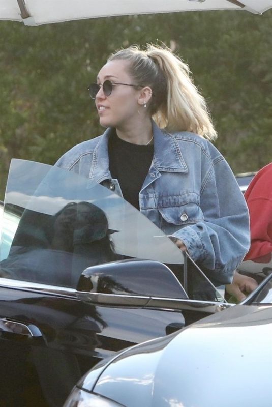 MILEY CYRUS Leaves Nobu in Malibu 09/30/2018