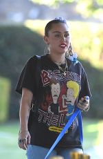 MILEY CYRUS Out for Lunch in Los Angeles 10/18/2018