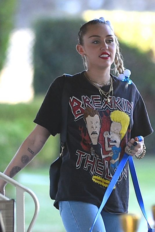 MILEY CYRUS Out for Lunch in Los Angeles 10/18/2018