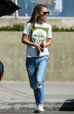 NATALIE PORTMAN in Ripped Denim Out in Los Angeles 10/22/2018