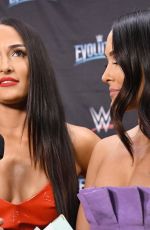 NIKKI and BRIE BELLA at WWE’s First Ever All-women’s Event Evolution in Uniondale 10/28/2018