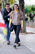 OLIVIA PALERMO Arrives at John Galliano Fashion Show in Paris 09/30/2018