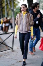 OLIVIA PALERMO Arrives at John Galliano Fashion Show in Paris 09/30/2018