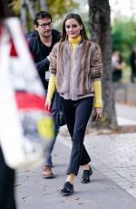 OLIVIA PALERMO Arrives at John Galliano Fashion Show in Paris 09/30/2018
