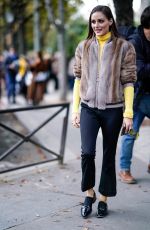 OLIVIA PALERMO Arrives at John Galliano Fashion Show in Paris 09/30/2018