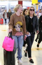 OLIVIA WILDE and ELLE FANNING at JFK Airport in New York 10/01/2018