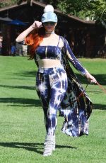 PHOEBE PRICE with Her Dog at Cold Water Park in Los Angeles 10/05/2018