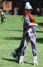 PHOEBE PRICE with Her Dog at Cold Water Park in Los Angeles 10/05/2018