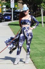 PHOEBE PRICE with Her Dog at Cold Water Park in Los Angeles 10/05/2018