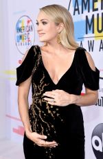 Pregnant CARRIE UNDERWOOD at American Music Awards in Los Angeles 10/09/2018