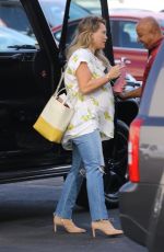 Pregnant HILARY DUFF Arrives at Appointment in Los Angeles 10/08/2018