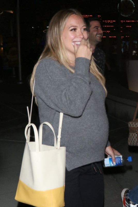 Pregnant HILARY DUFF Night Out in Hollywood 10/06/2018