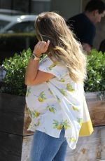 Pregnant HILARY DUFF Out for Lunch in Los Angeles 10/08/2018