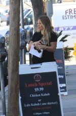 Pregnant HILARY DUFF Out gor Coffee in Los Angeles 10/23/2018